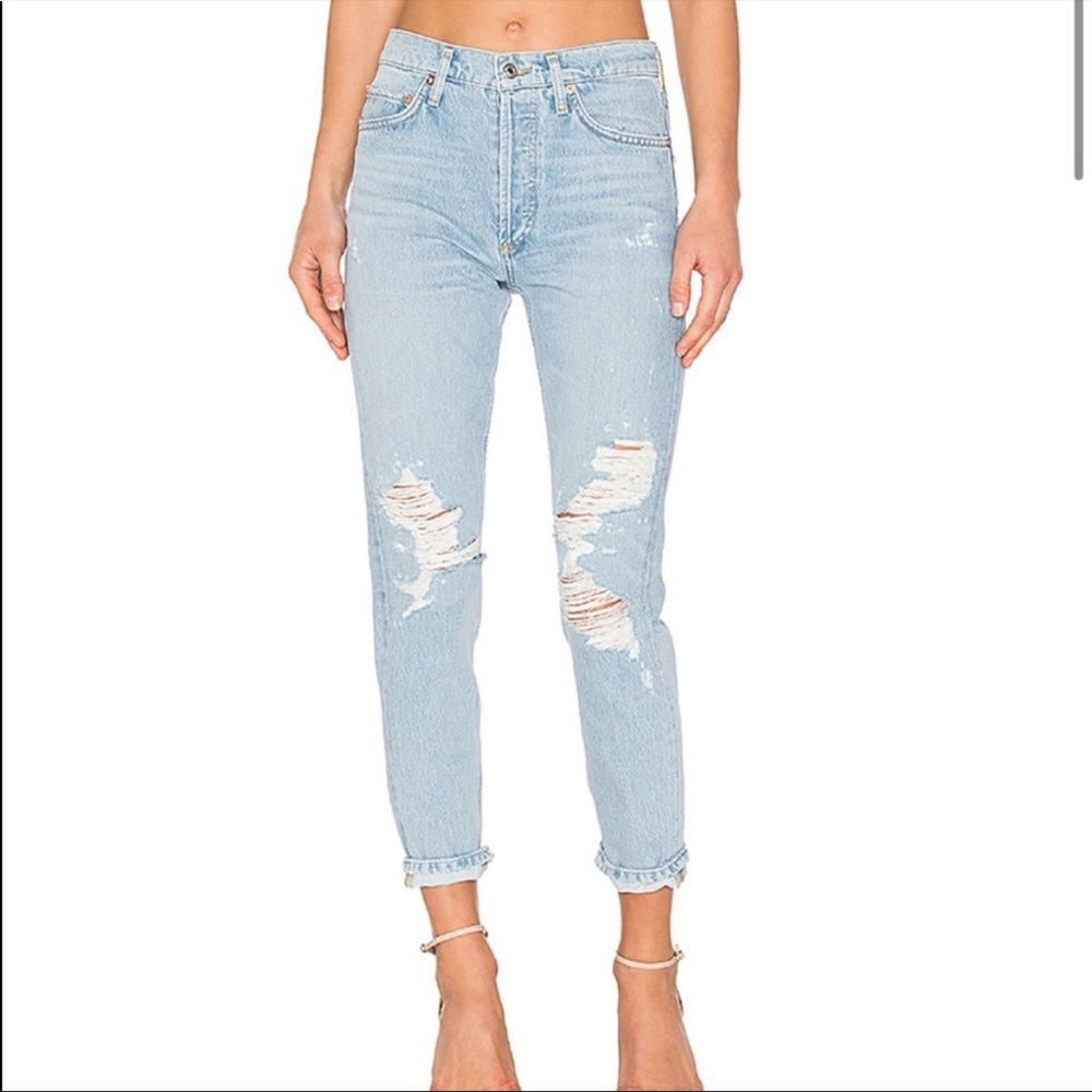 AGOLDE Jamie High Rise Classic Jeans in Ever More - Size 24, Light Blue